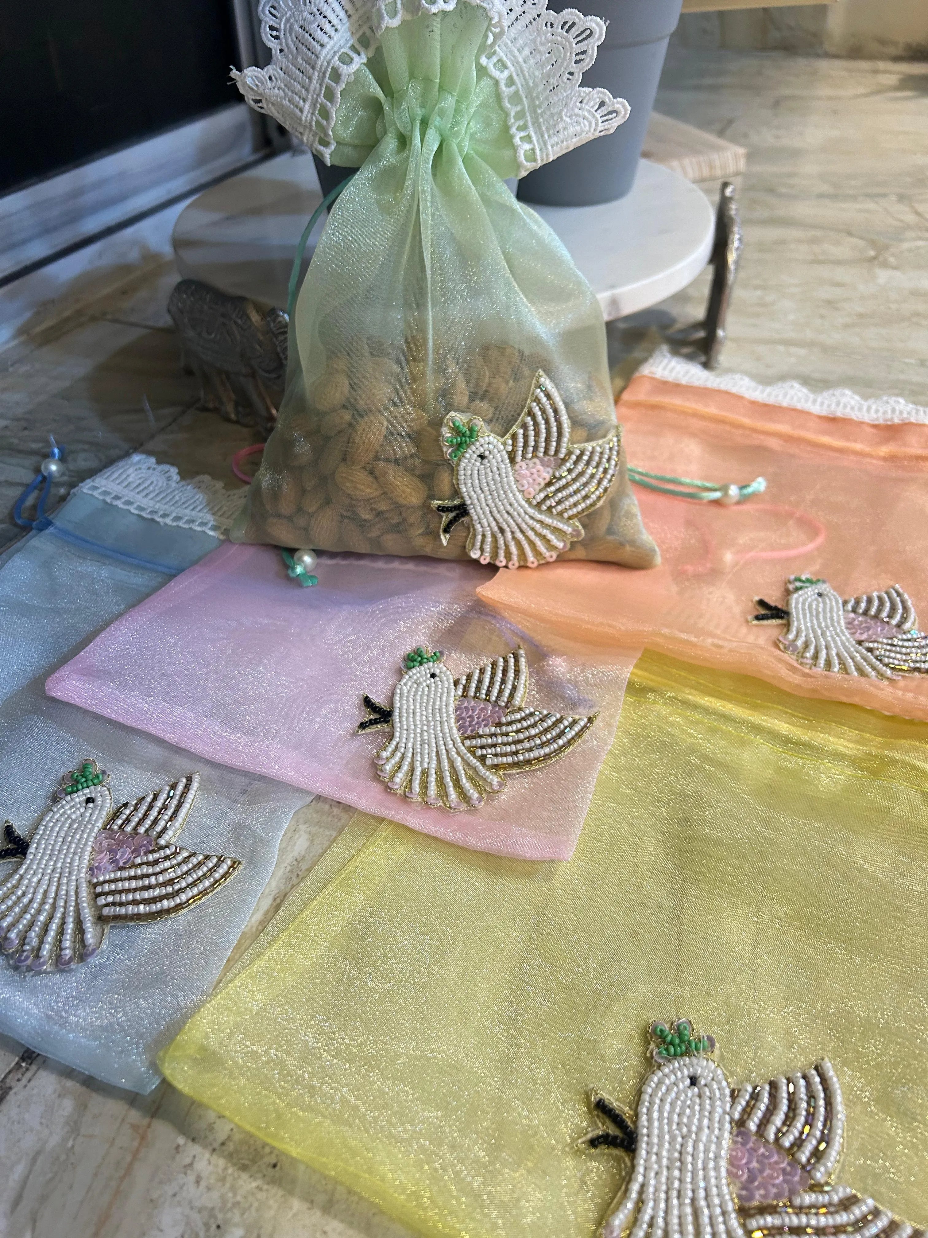 Organza Bird potli