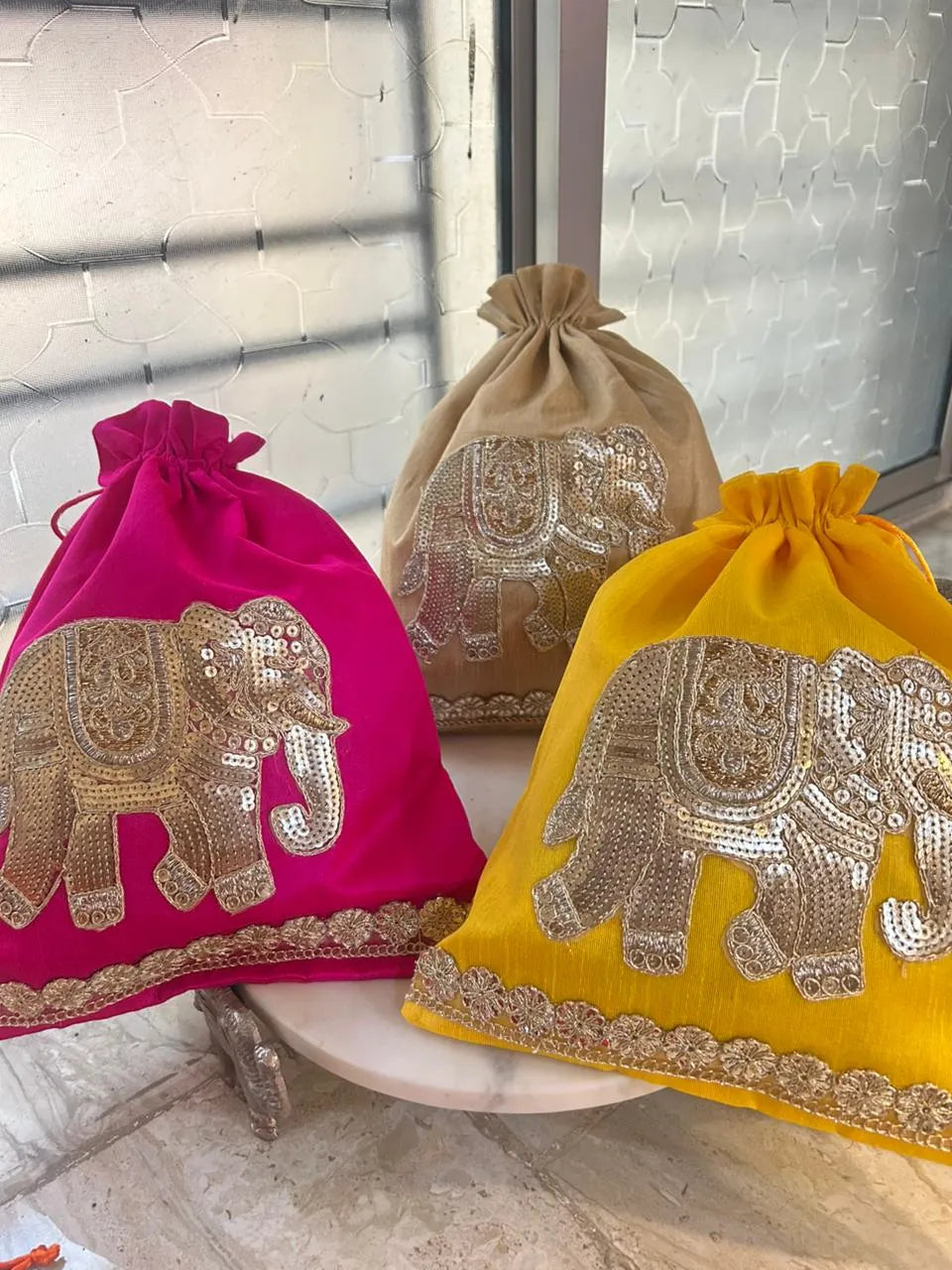 Royal & Elegant Elephant Potli (Mix colors)