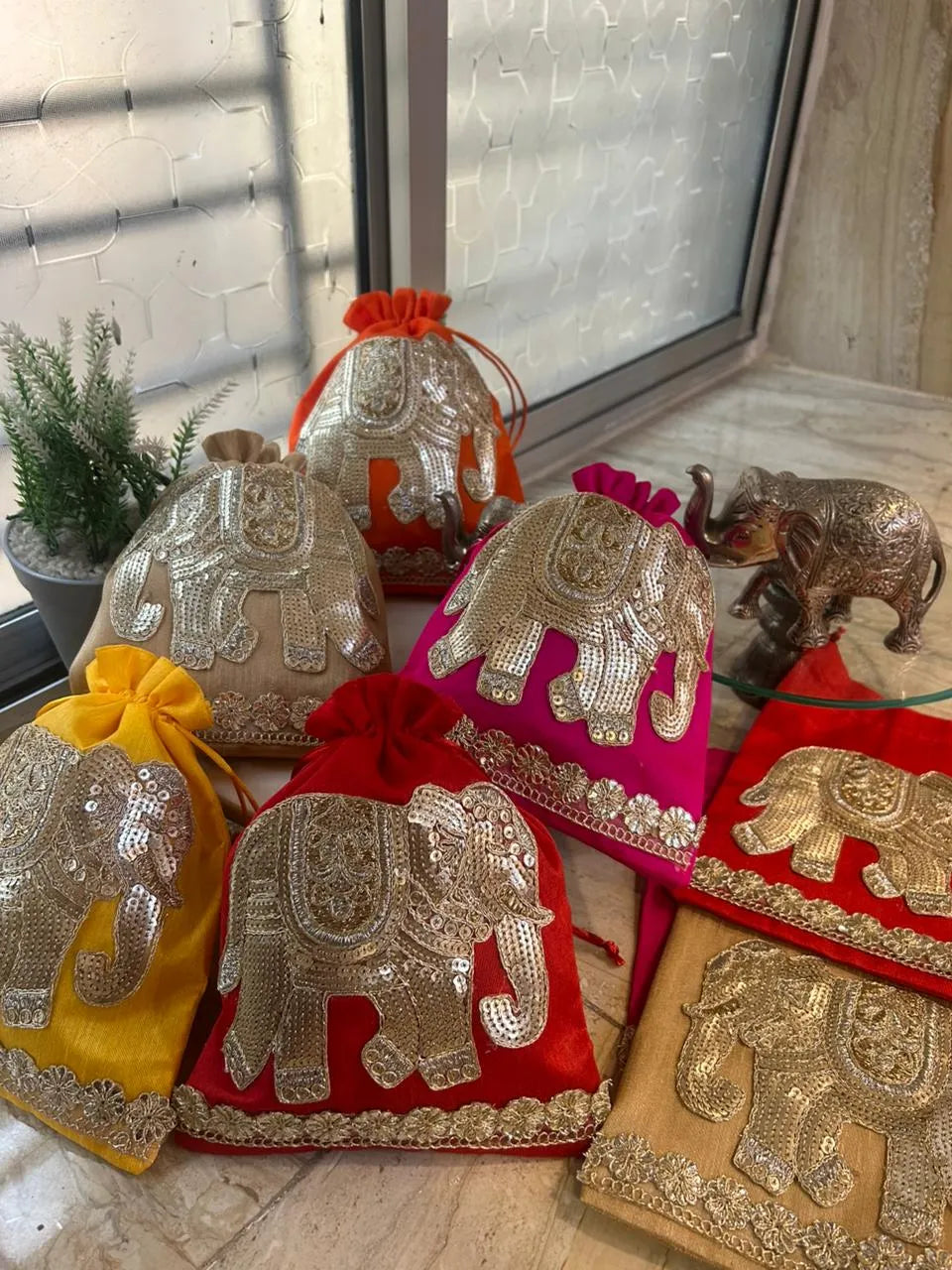 Regal Elephant Potli (Mix colors)