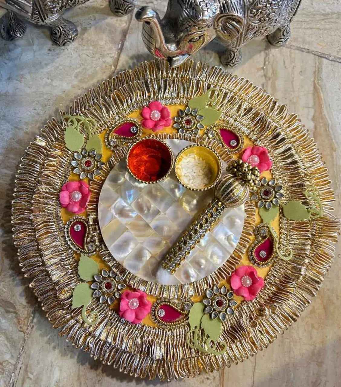 Shubh Karya Floral Tilak Platter