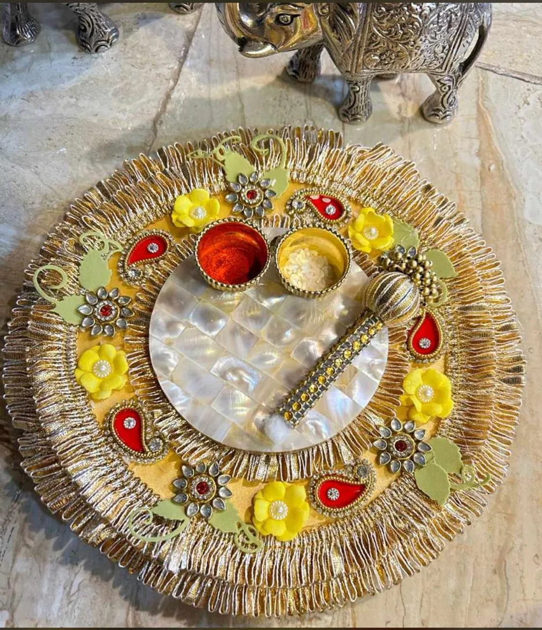 Shubh Karya Floral Tilak Platter