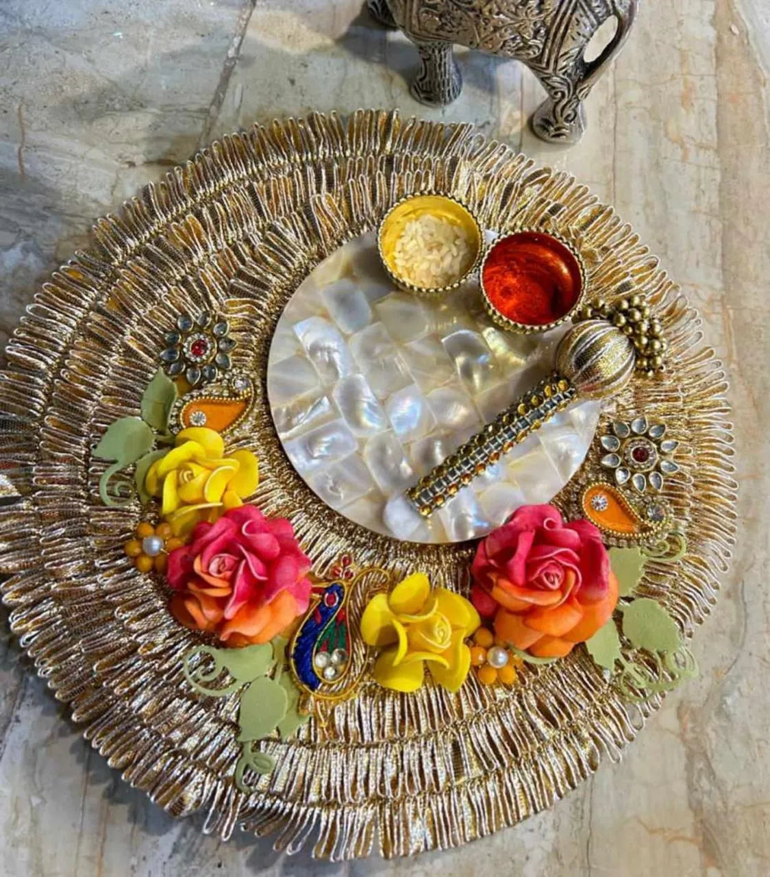 Shubh Karya Peacock Tilak Platter