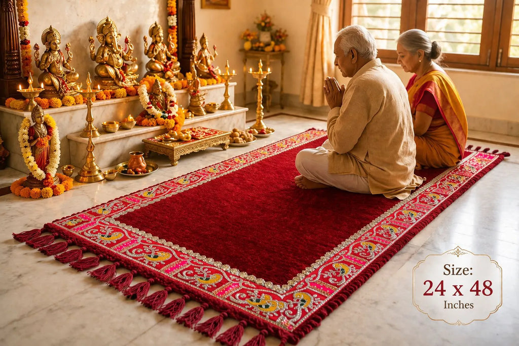 Peacock Royale Puja Aasan (Maroon)