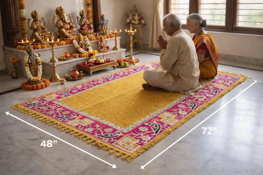 Peacock Royale Puja Aasan (Yellow)