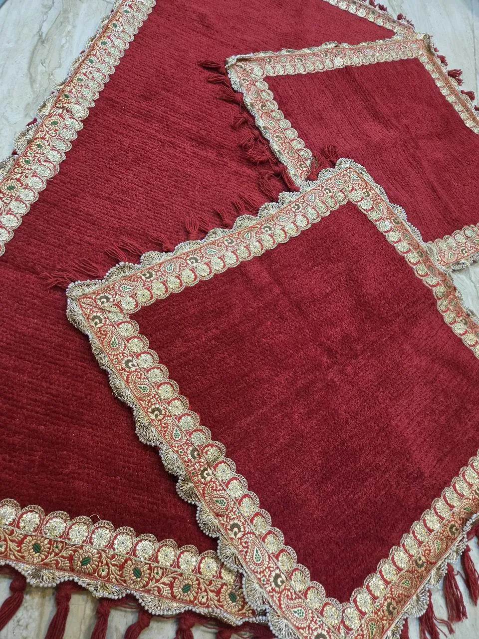 Royale Banarasi Puja Aasan (Maroon)