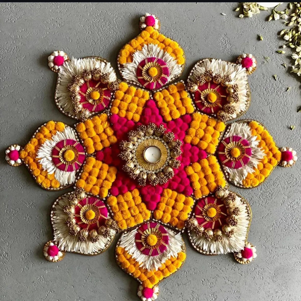 Designer Gota Pompom Rangoli Set