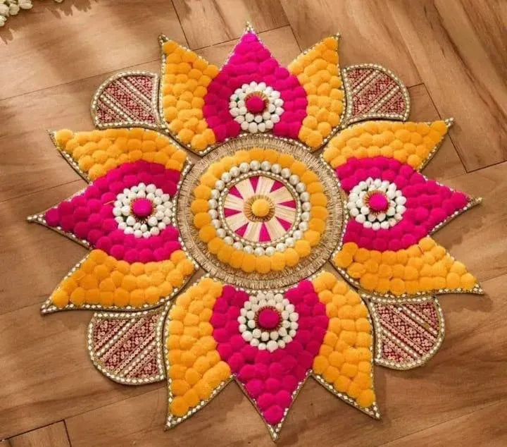 Blooming Lotus Pompom Rangoli Set