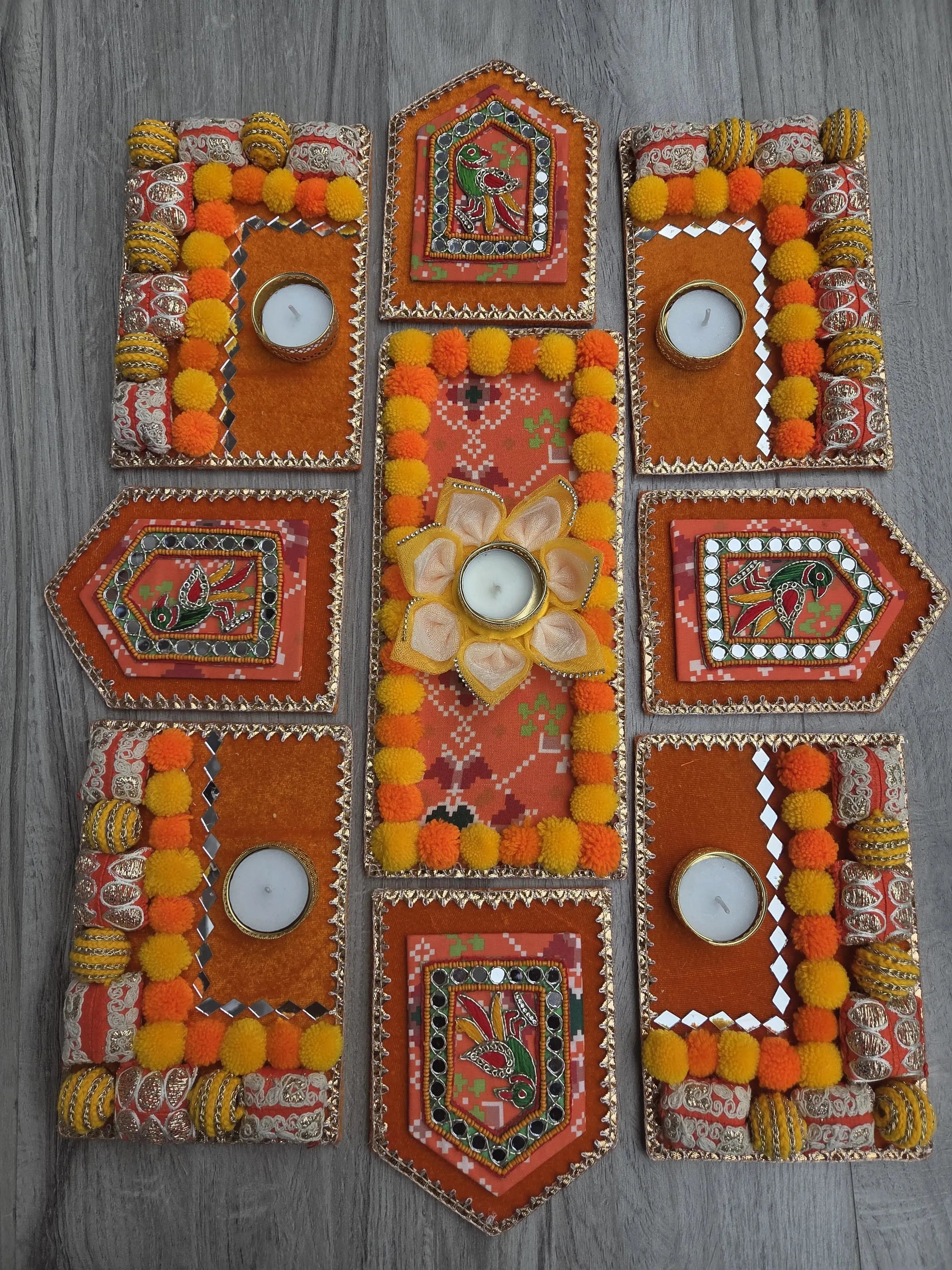 Patola Parrot Zari Rangoli Set