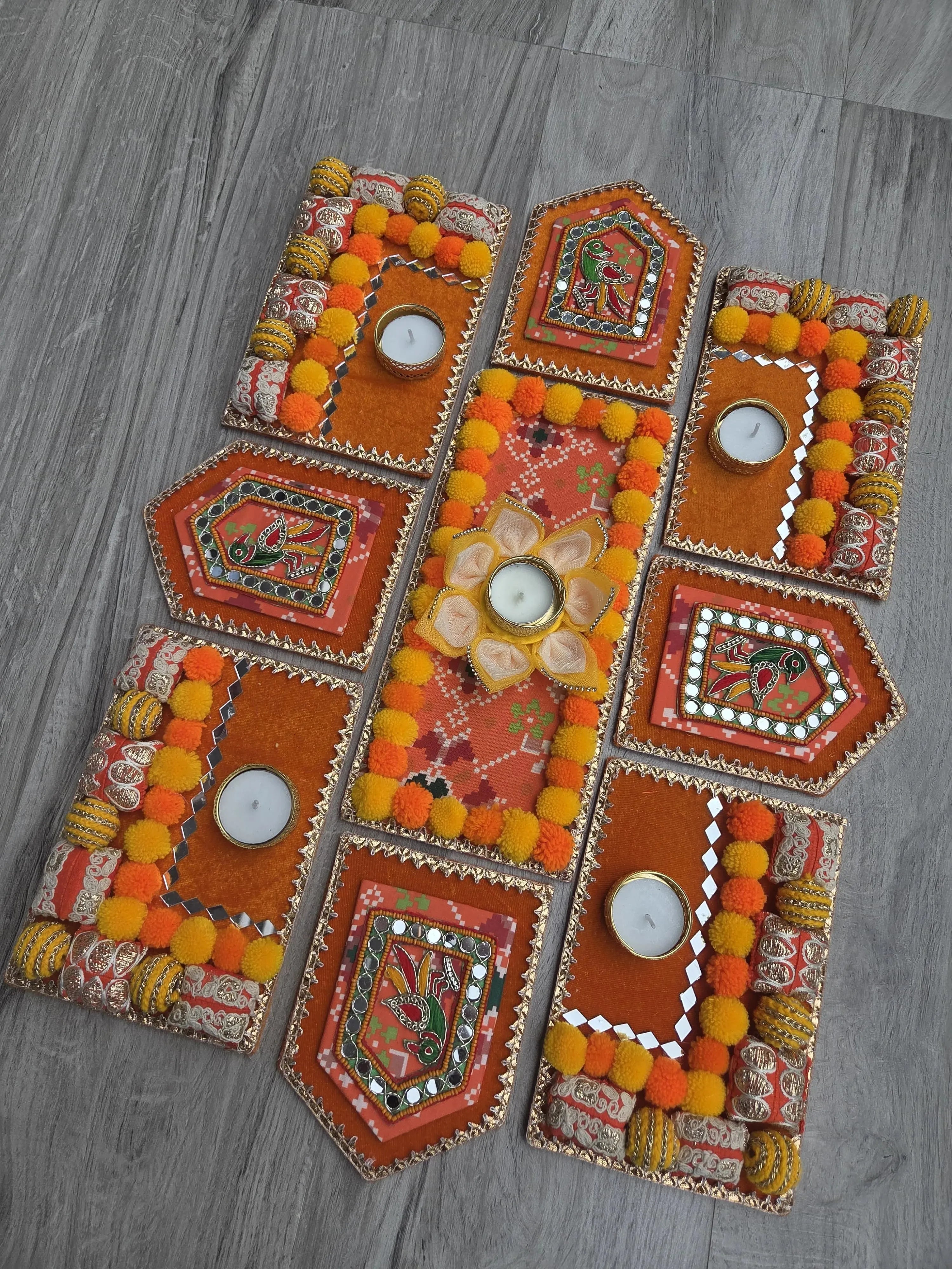 Patola Parrot Zari Rangoli Set