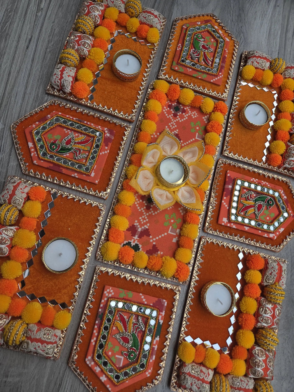 Patola Parrot Zari Rangoli Set