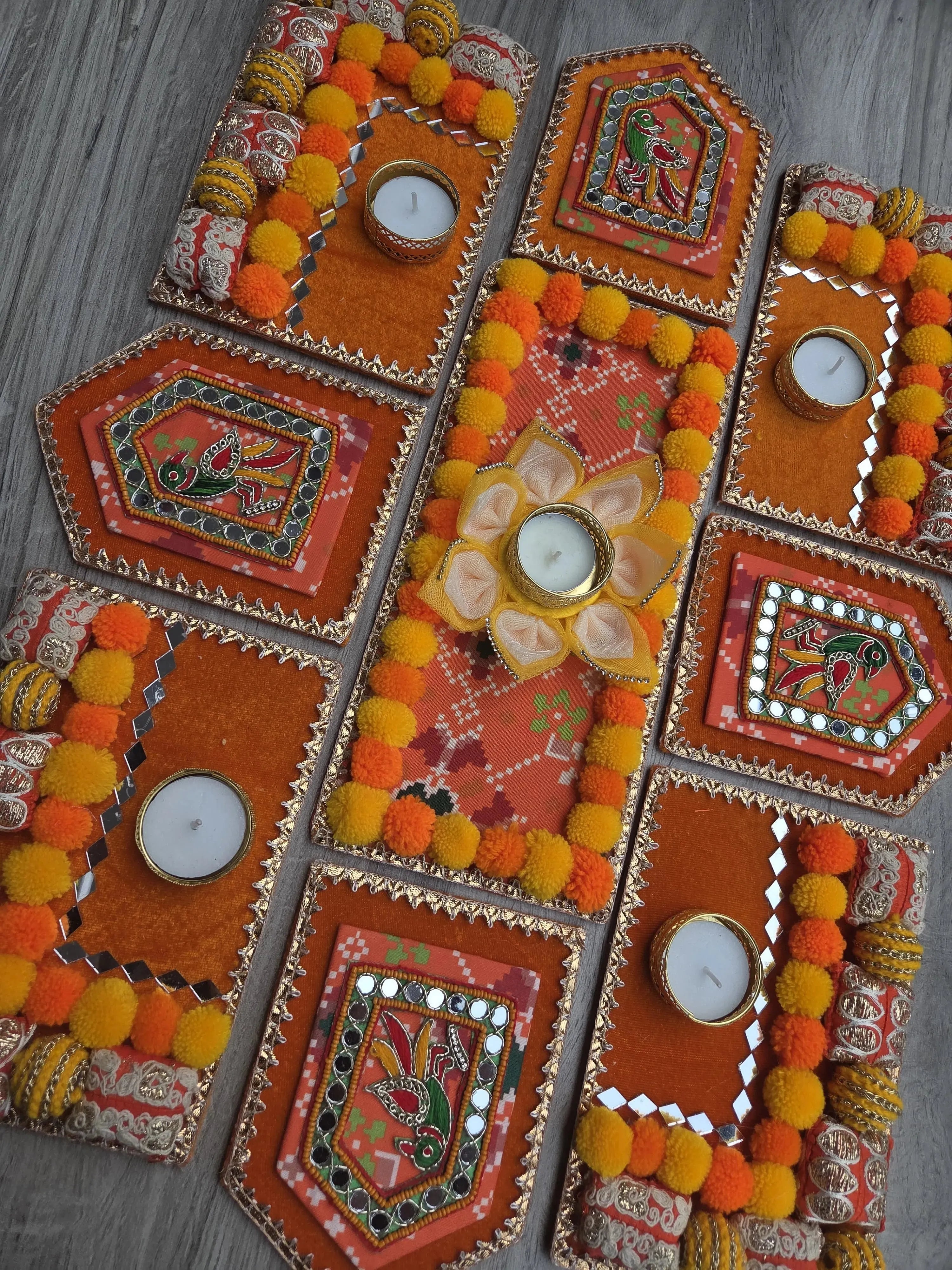 Patola Parrot Zari Rangoli Set