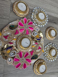 Traditional Peacock Zardosi Rangoli Set (Set of 6)