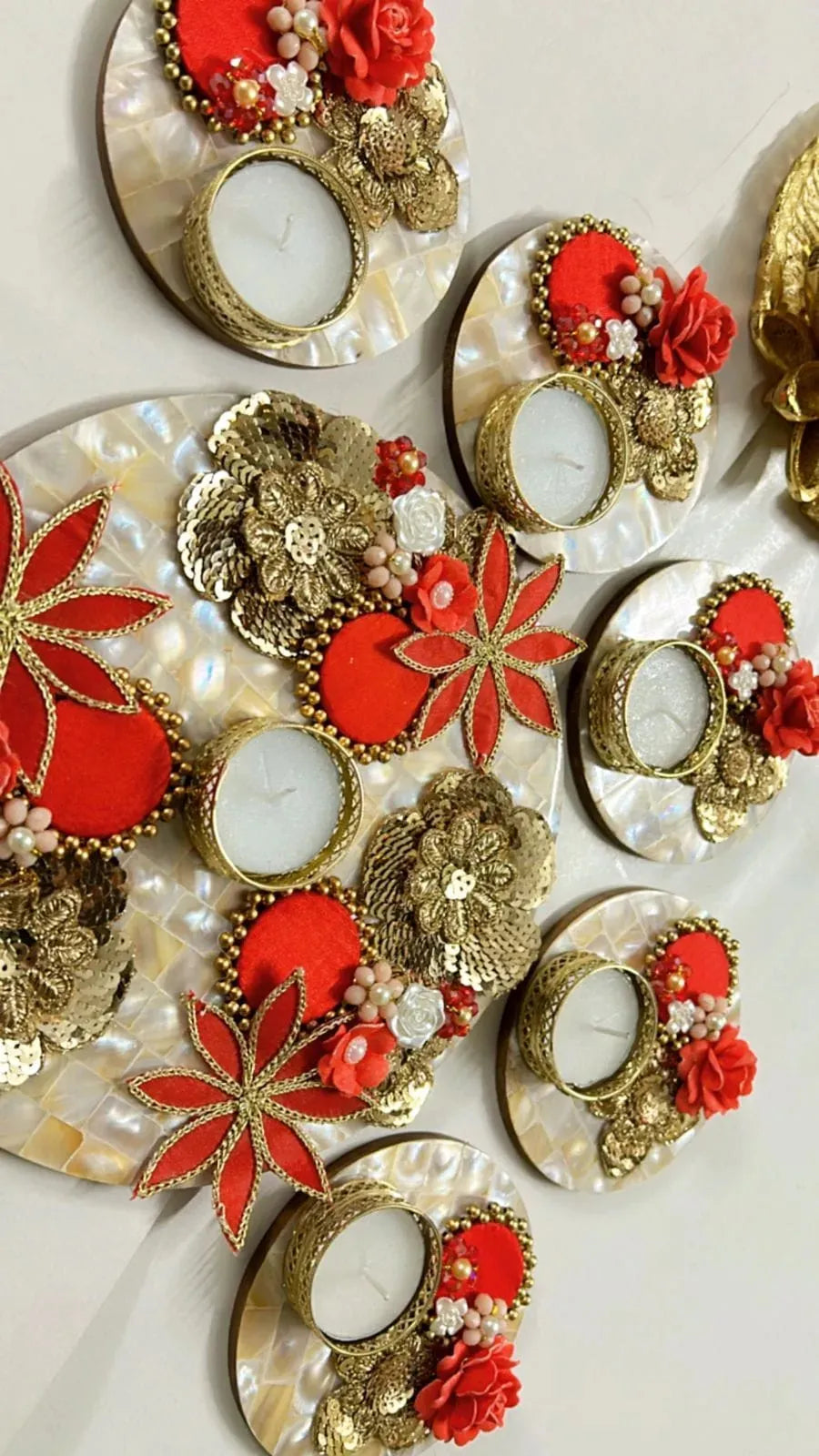 Elegant Floral Rangoli Set (Set of 6)