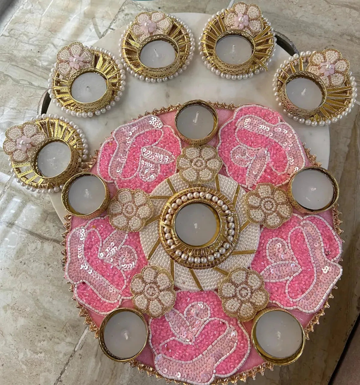 Handcrafted Floral Rangoli Set (Set of 6)