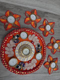 Beaded Traditional Peacock Rangoli Set (Set of 6)