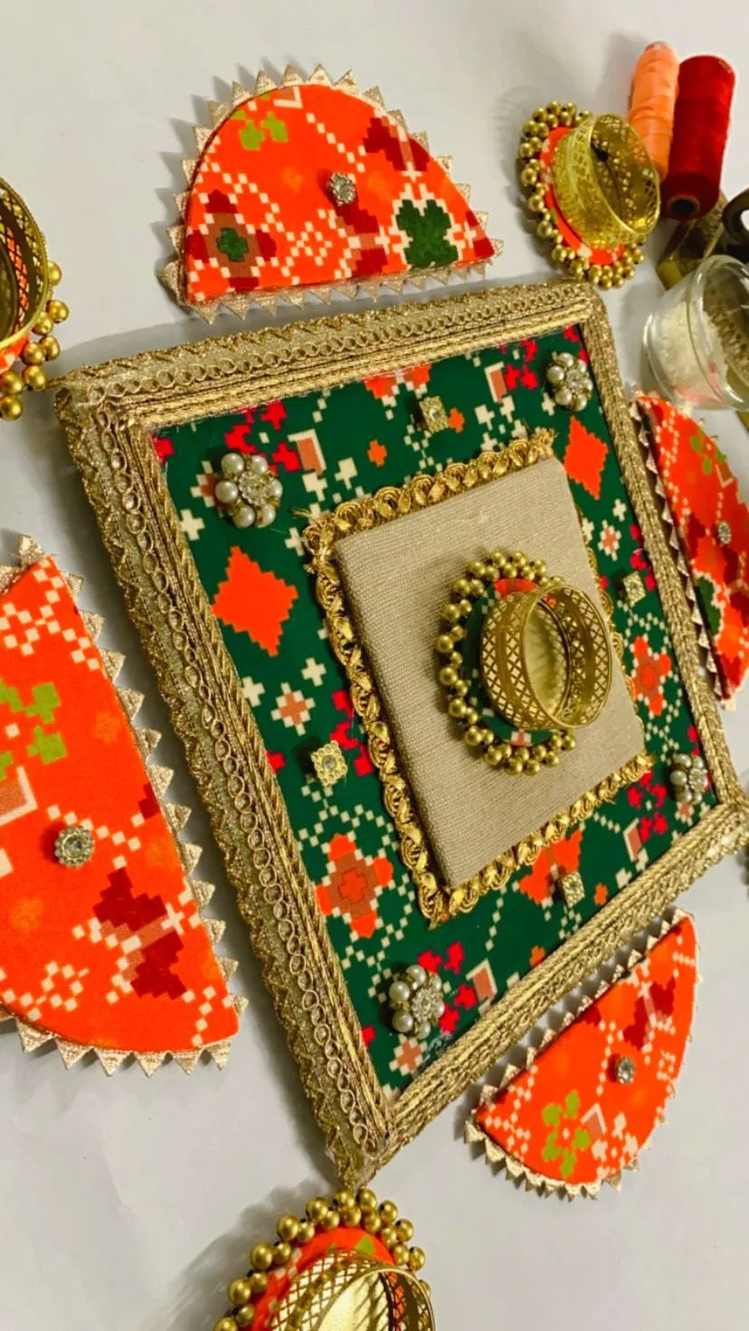 Gota Patola Square Rangoli Set (Set of 7)