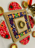 Gota Patola Square Rangoli Set (Set of 7)