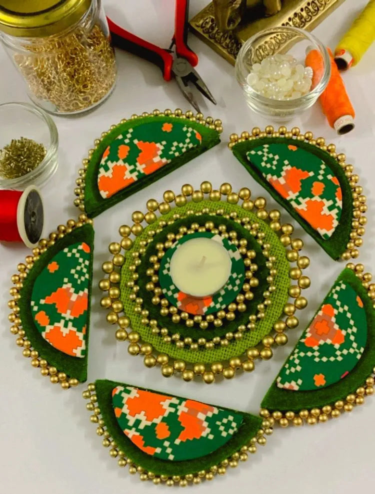 Blooming Handcrafted Rangoli Set (Set of 6)