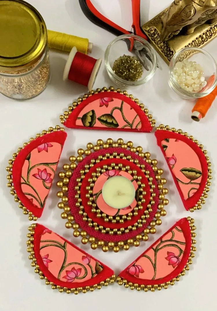 Blooming Handcrafted Rangoli Set (Set of 6)