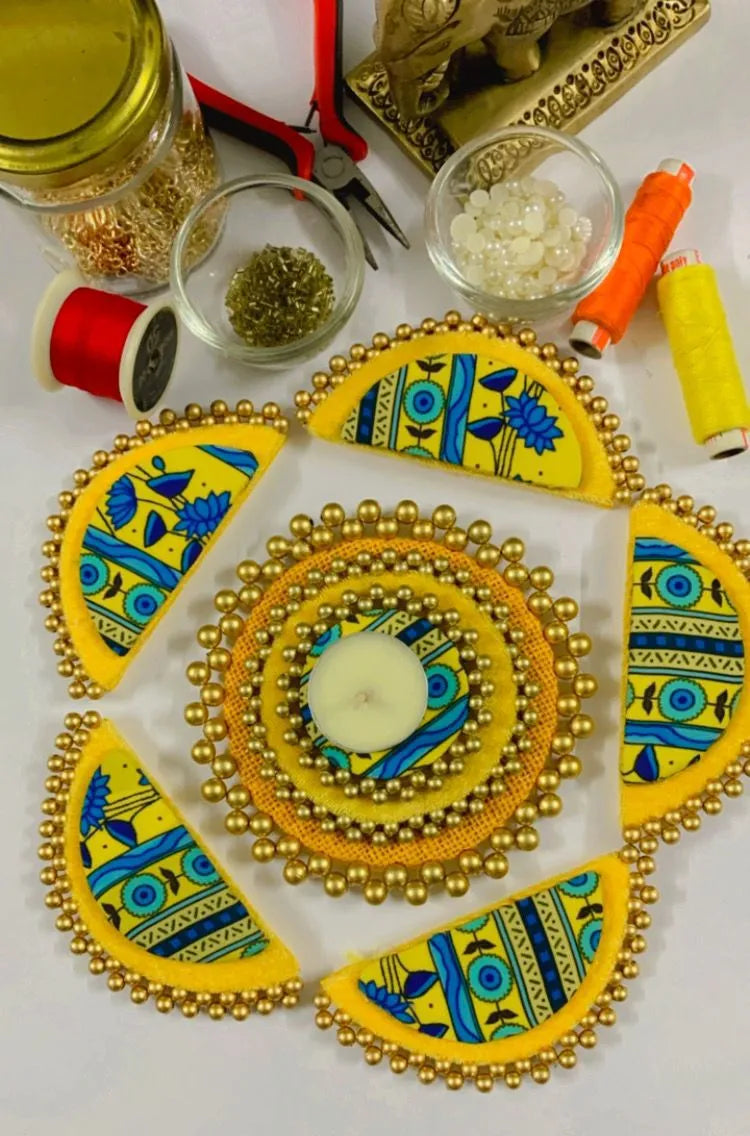 Blooming Handcrafted Rangoli Set (Set of 6)