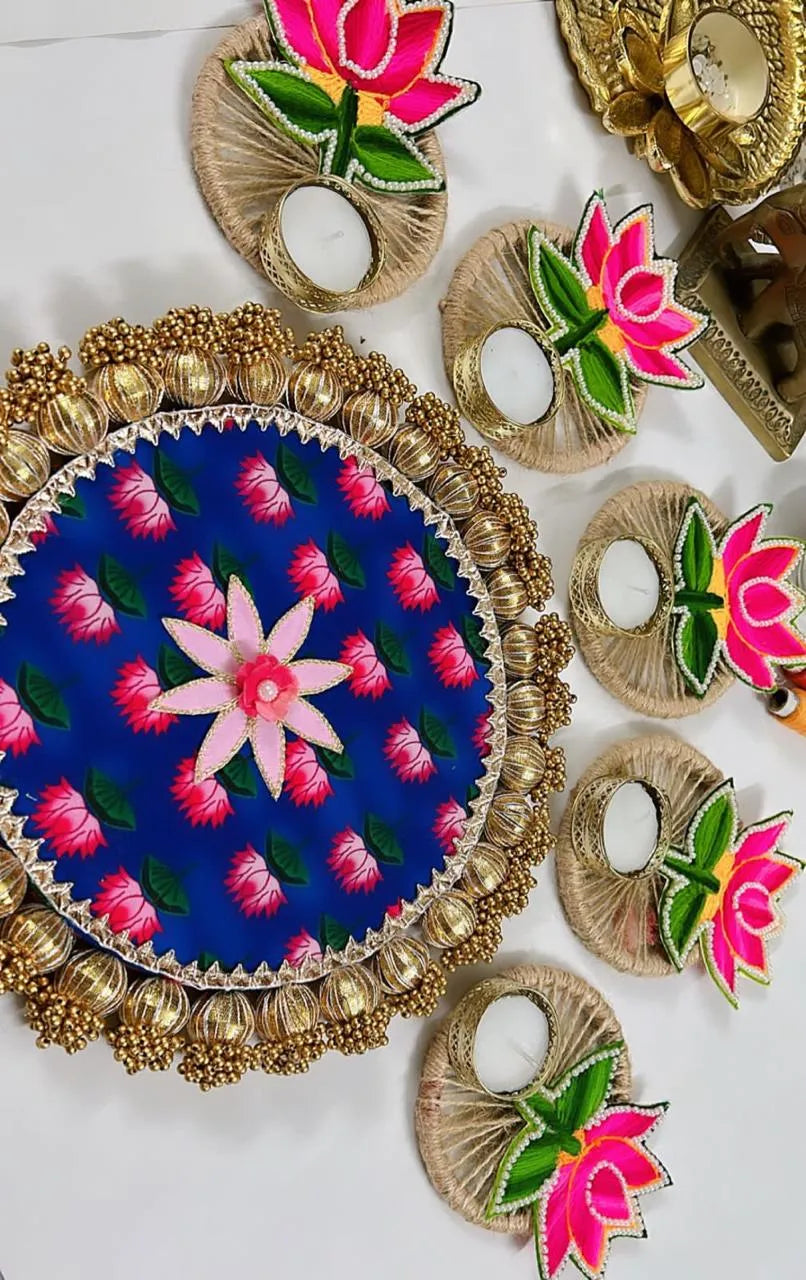 Lotus Rangoli Only Jute Lotus Elegant Rangoli Set (Set of 6) – De Bella Decor