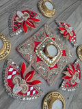 Pearl & Mirror Square Lotus Set