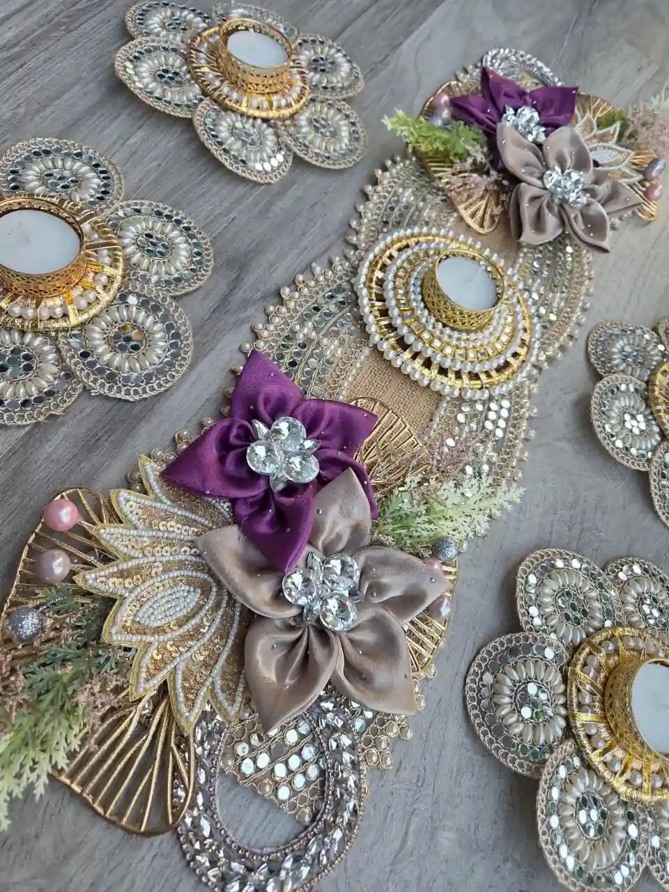 Royale Kundan Floral Table Runner