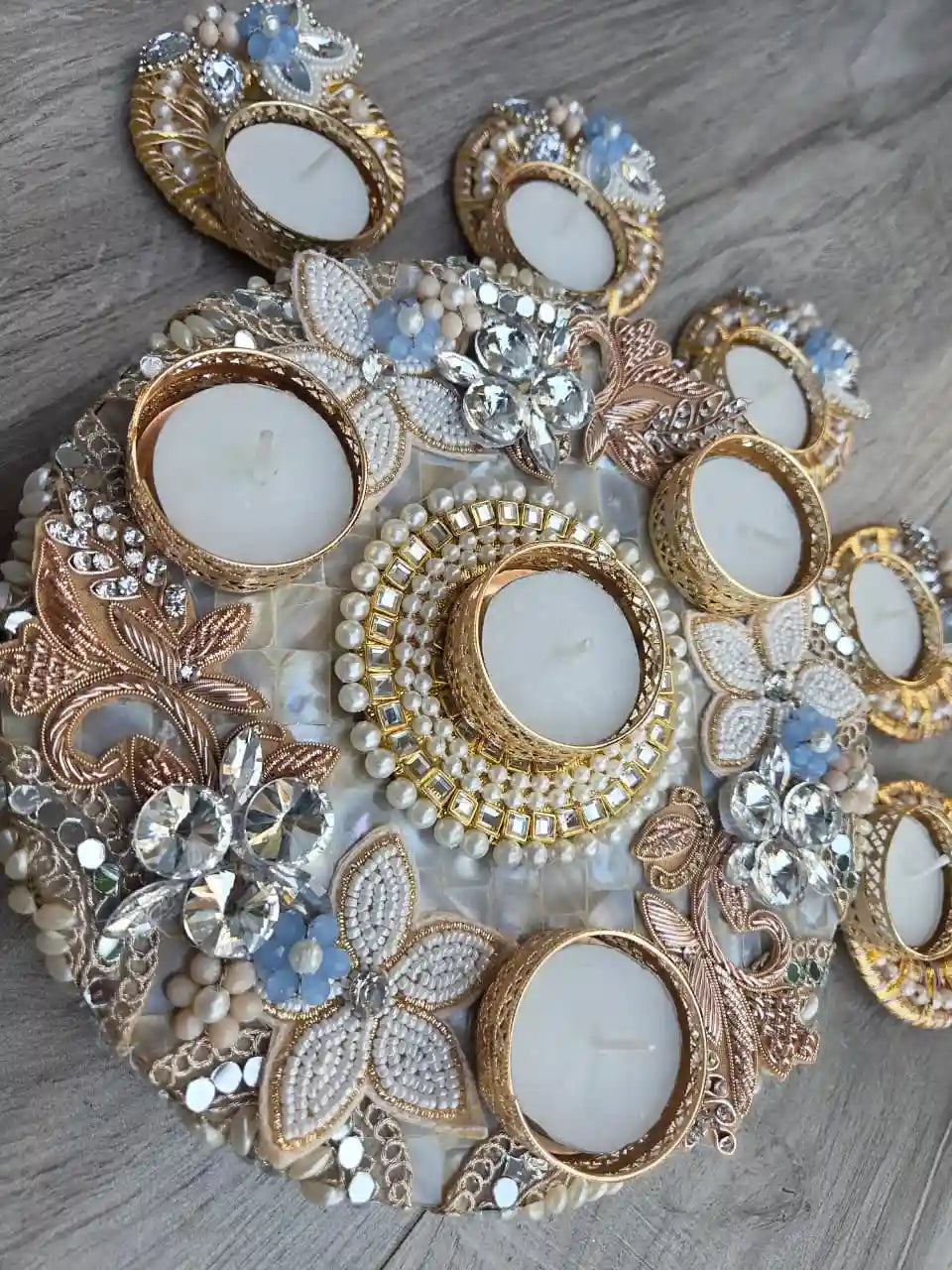 Pearl Aura Mother of Pearl Chowki Rangoli set