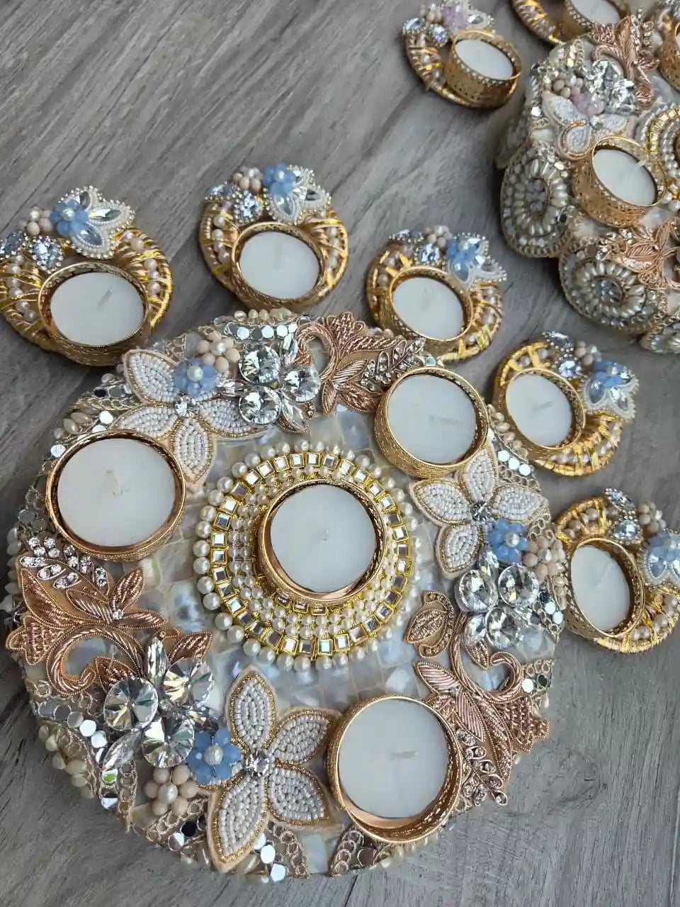 Pearl Aura Mother of Pearl Chowki Rangoli set