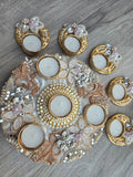 Pearl Aura Mother of Pearl Chowki Rangoli set