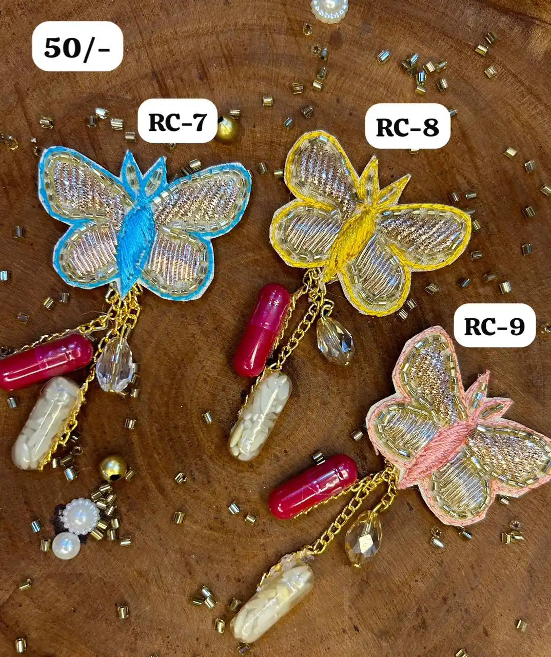 Pastel Butterfly Roli Chawal Set in soft tones (mix colors)