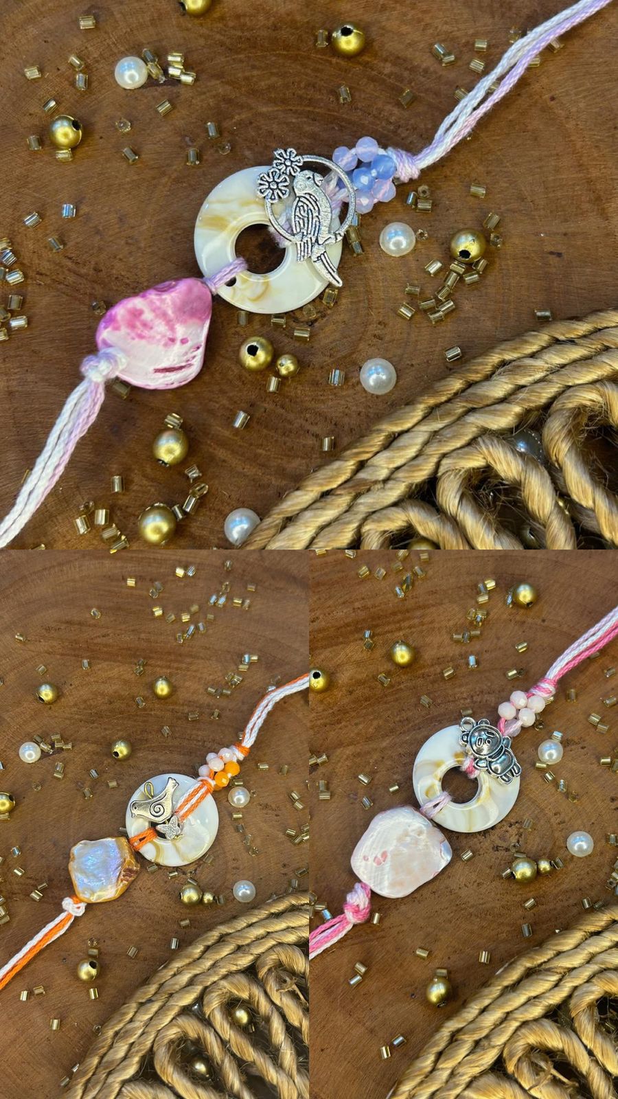 Classic Mother of Pearl Rakhi (Mix colors)