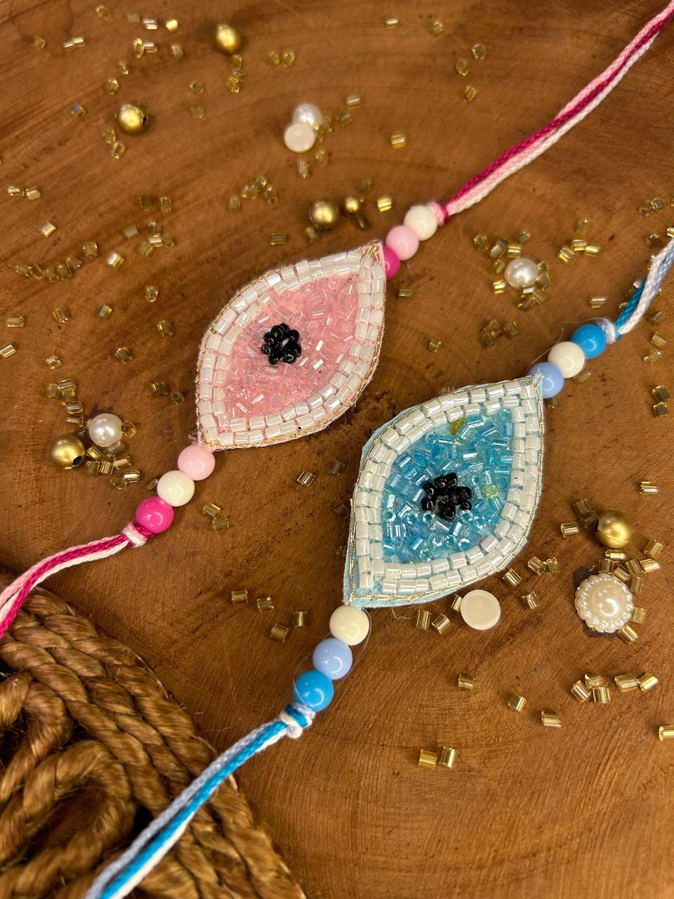 Beaded Evil Eye Rakhi (Mix Colors)