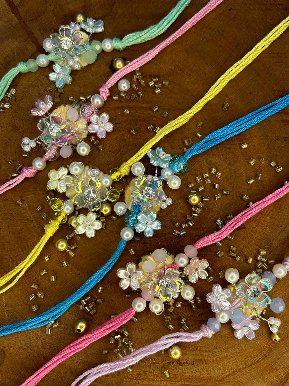 Divine Handwork Rakhi (Mix colors)