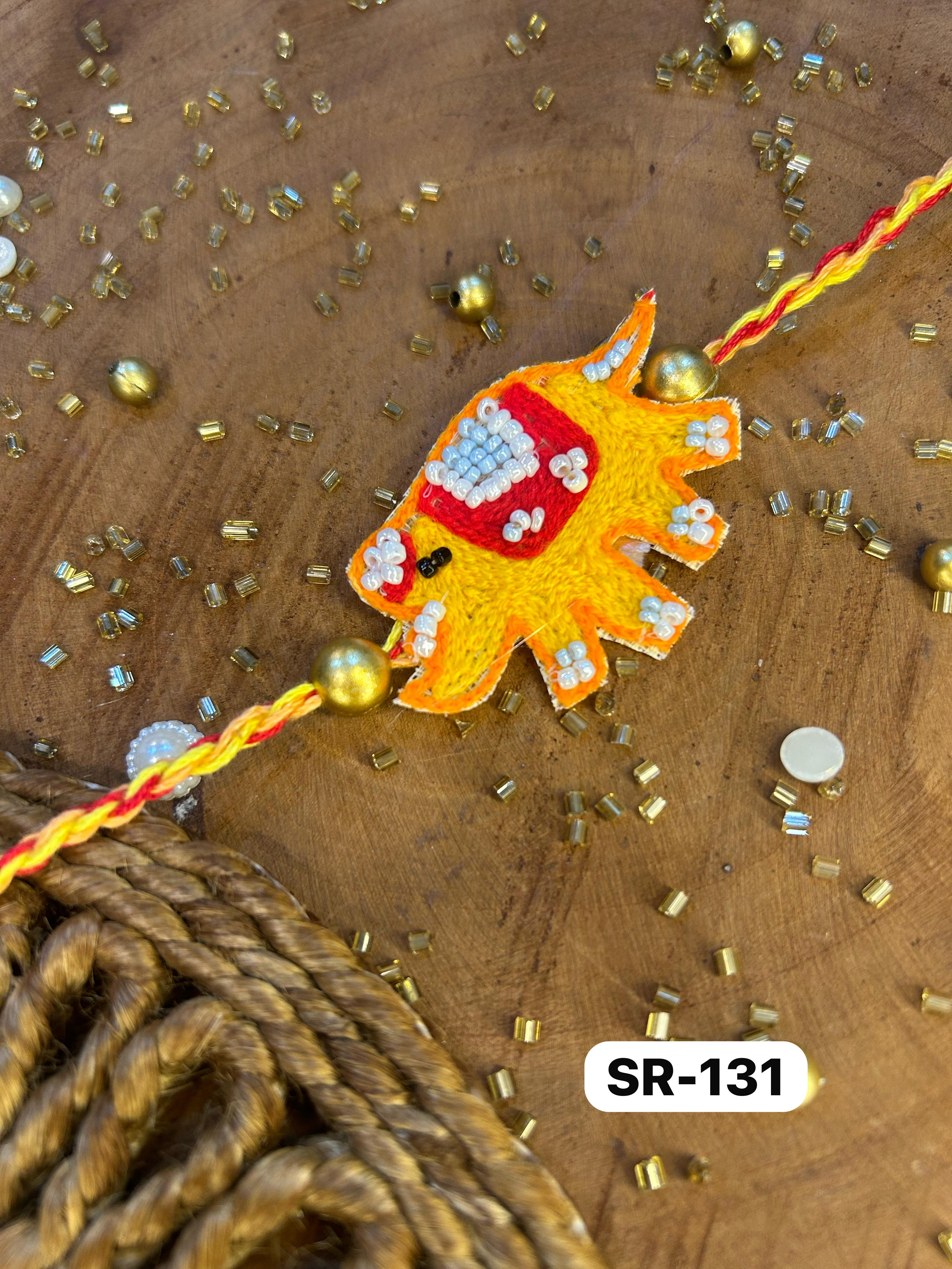 Beaded Auspicious Elephant Rakhi