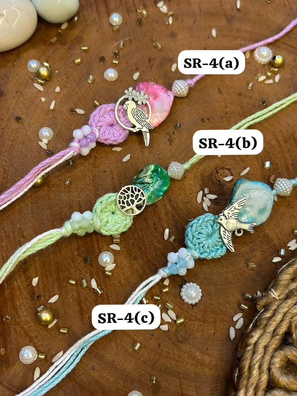 Antique Aura Crochet Rakhi (Mix designs)