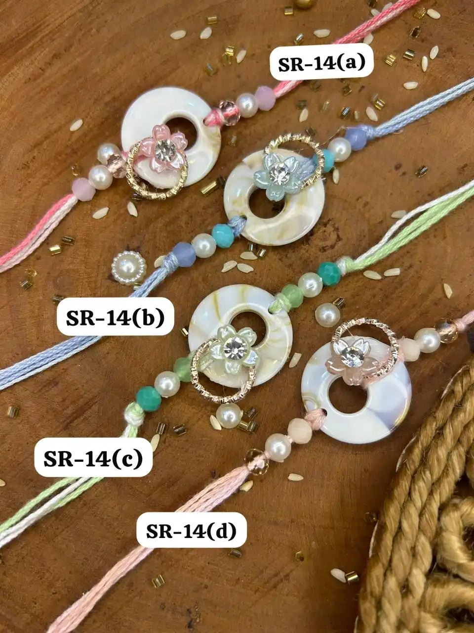 Pearl Marble Elegance Rakhi (Mix colors)