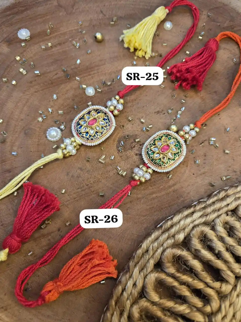 Royale Meenakari Kundan Rakhi (Mix colors)