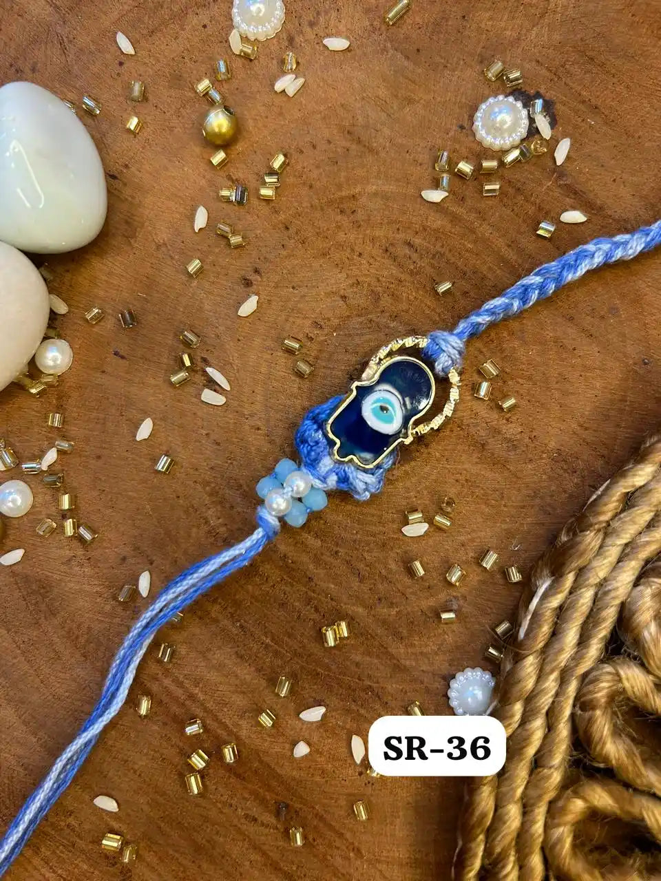 Dual Crochet Evil Eye Rakhi
