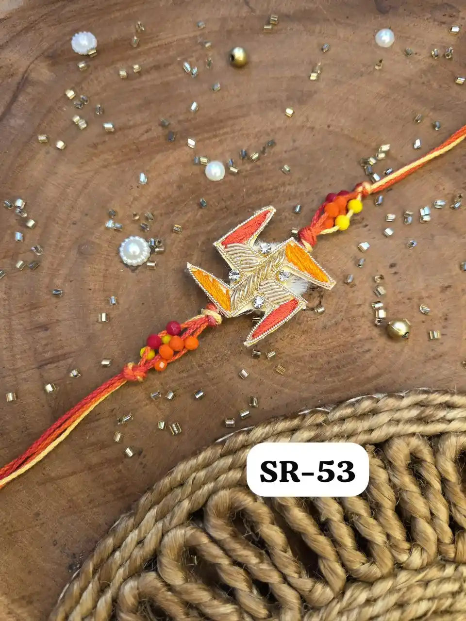 Shubh Zardosi Swastik Rakhi