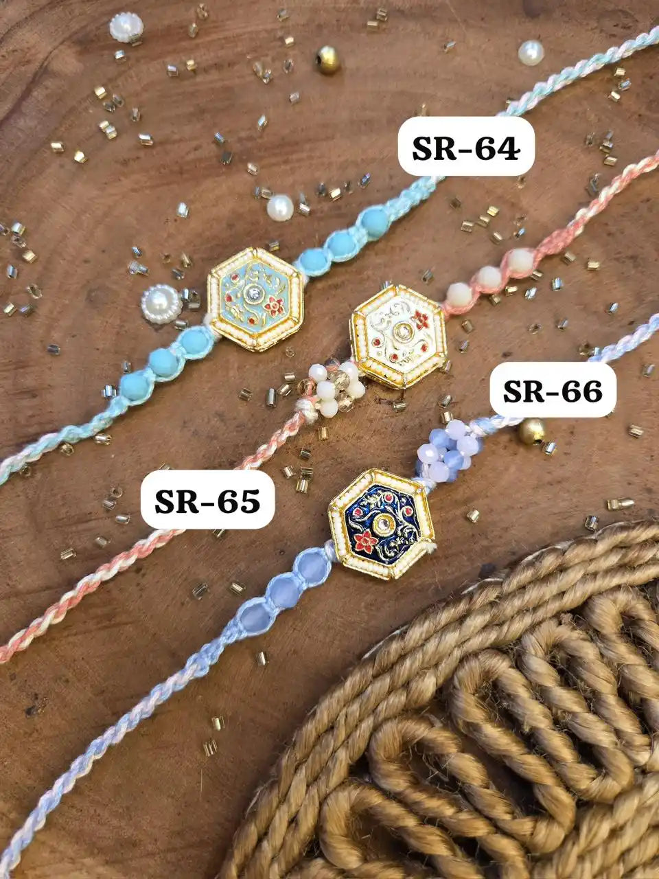 Rajwadi Meenakari Kundan Rakhi (Mix colors)