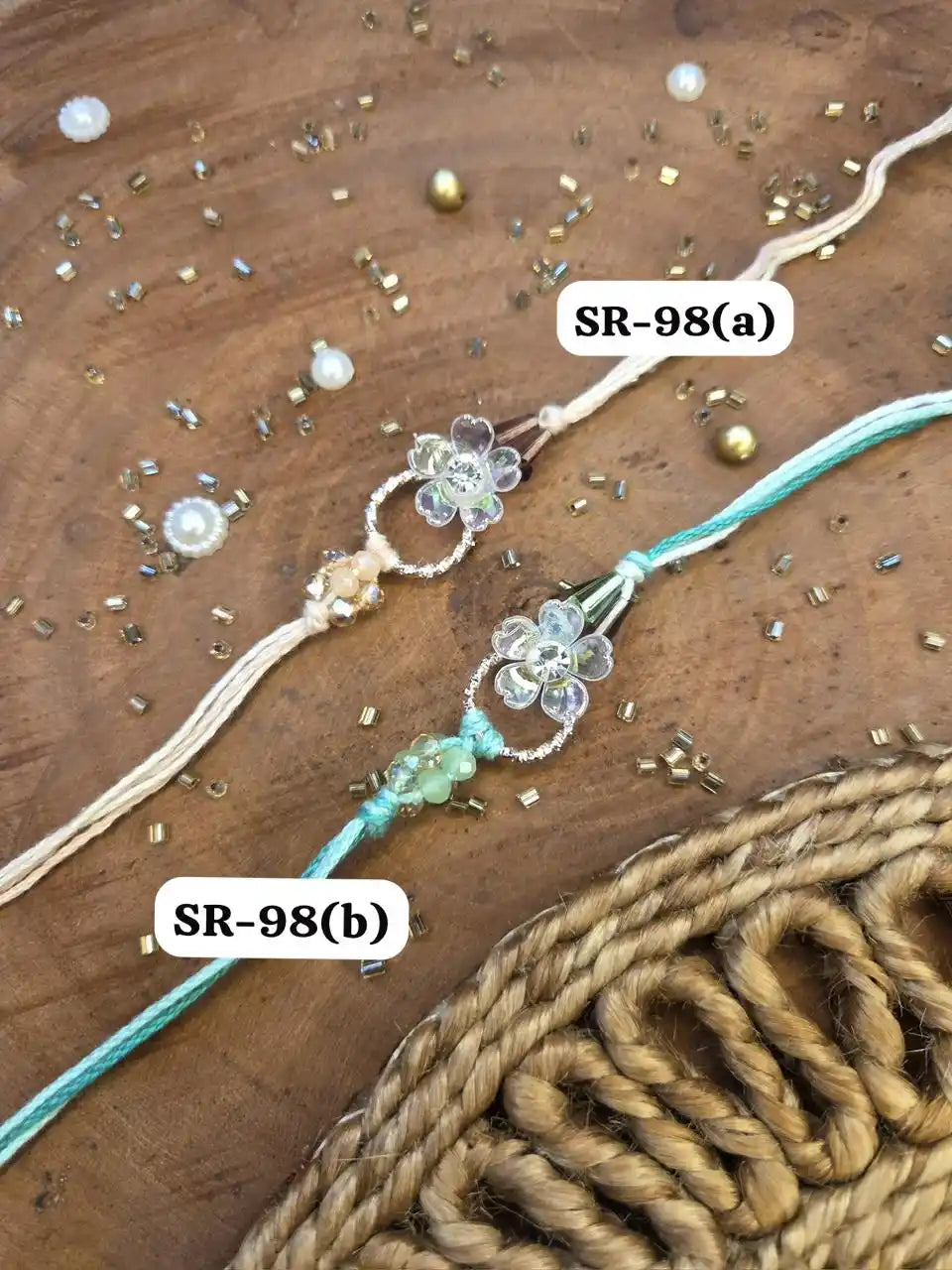 Pearl Bloom Rakhi (Mix colors)
