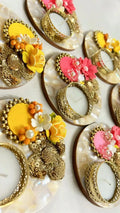 Mother of Pearl Floral Diya (Set of 2)
