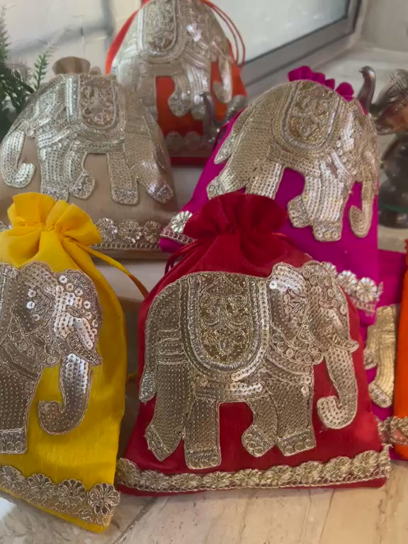 Regal Elephant Potli (Mix colors)