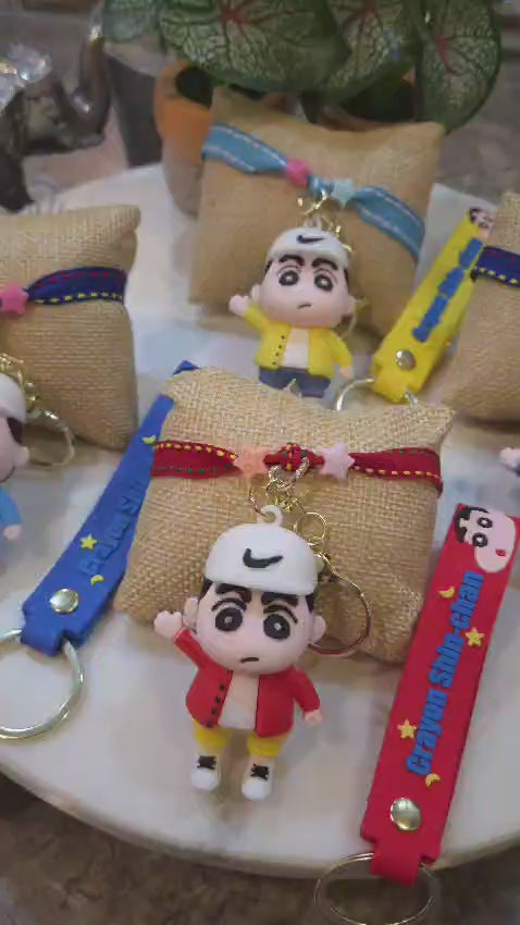 Playful Shinchan Keychain Rakhi