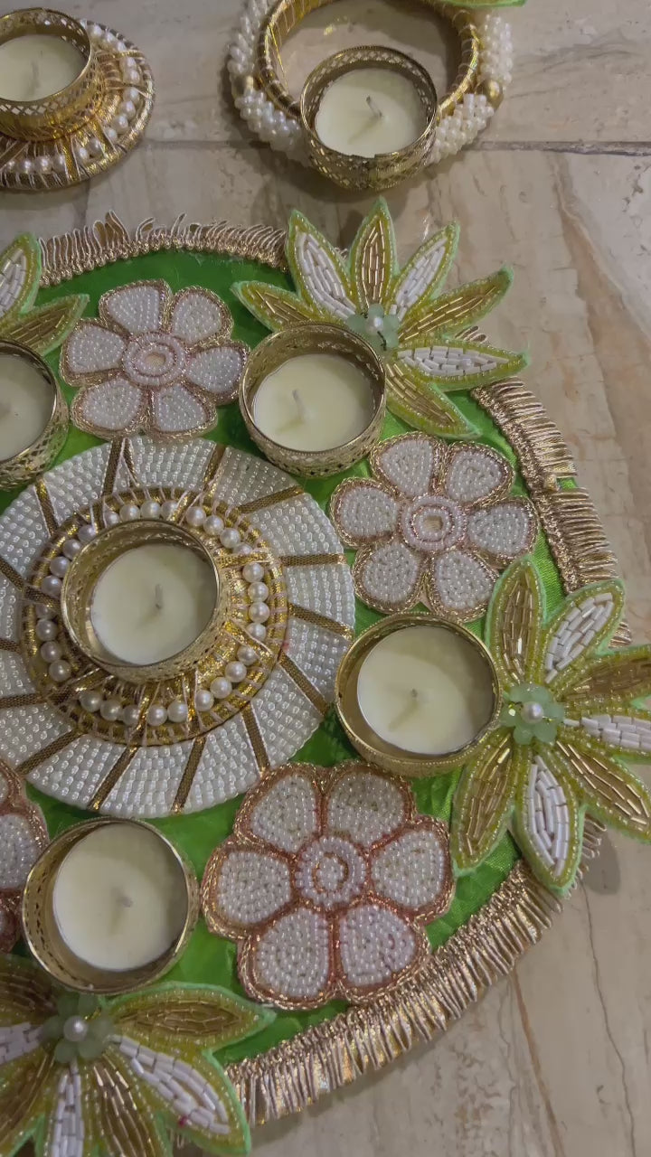 Traditional Lotus Rangoli Set (Set of 7)