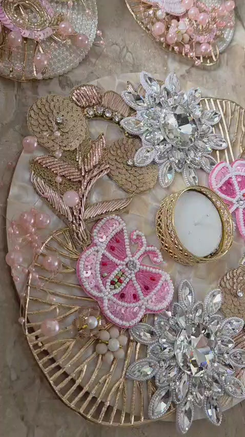 Exquisite Bling Butterfly Rangoli Set (Set of 6)