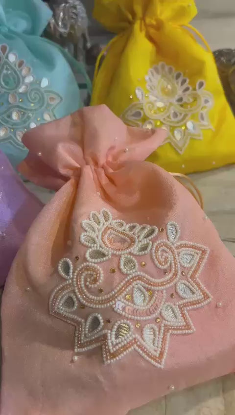 Wedding Gota Pearl Potli