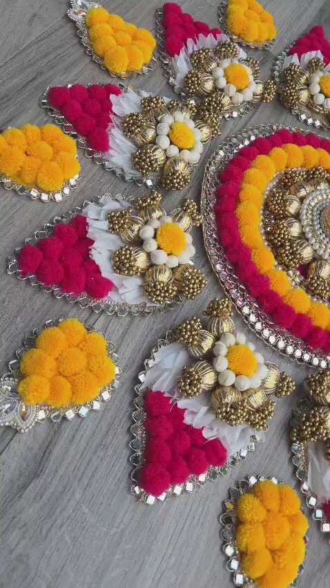 Royale Gota Pompom Shringar Rangoli set