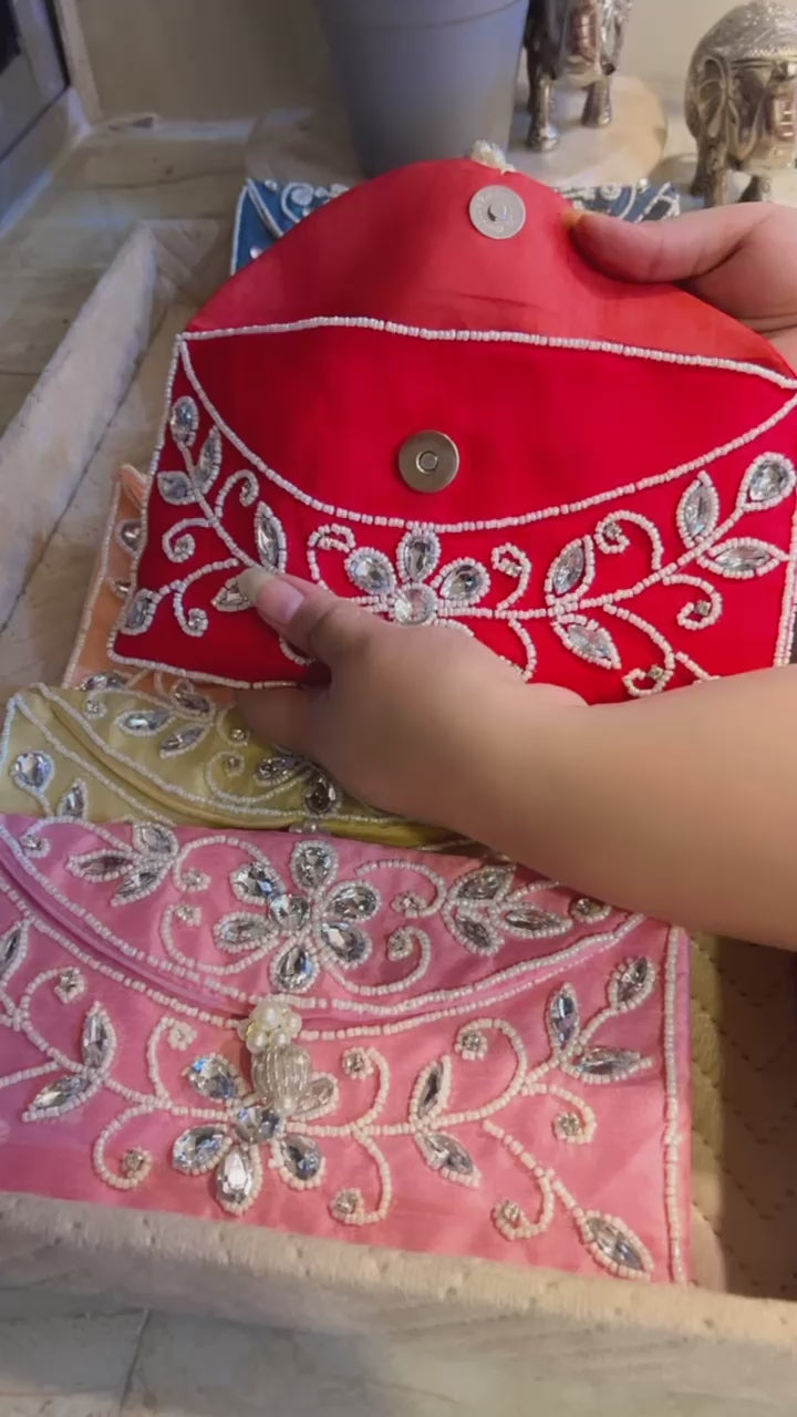Kundan Pearl Work Envelope